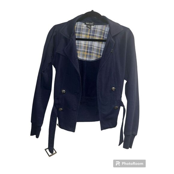 ✨Wetseal Navy Belted Jacket✨ - Picture 1 of 3